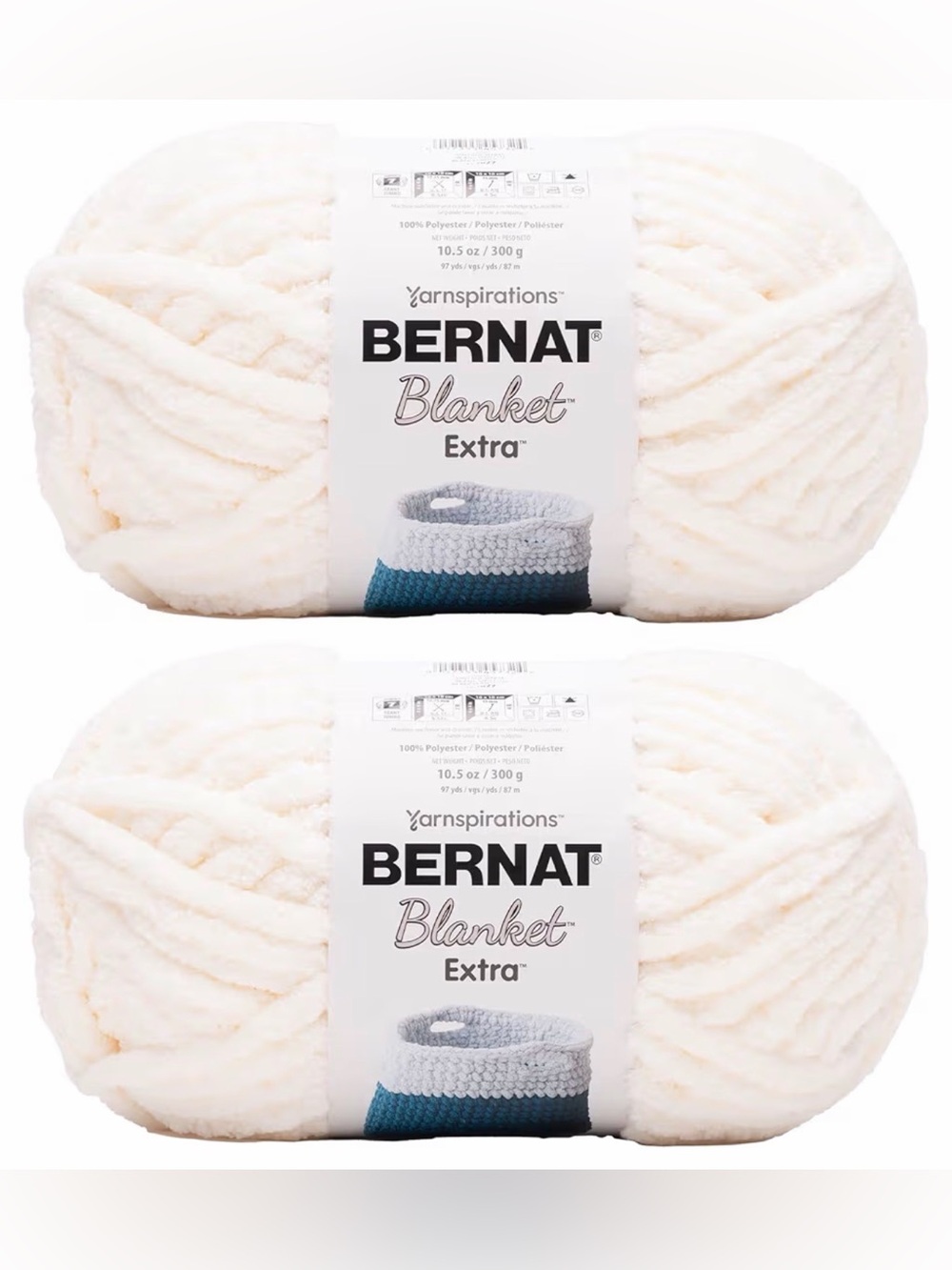 Blanket Extra Plush Yarn - Cream - 2 Pack